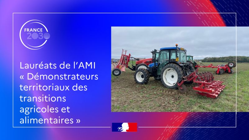 Le démonstrateur de bioéconomie territoriale pour une transition vers des systèmes agricoles, alimentaires et énergétiques décarbonés et résilients, lauréat de l’AMI « Démonstrateurs territoriaux des transitions agricoles et alimentaires ».